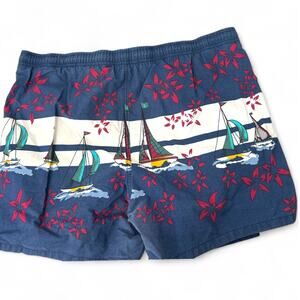 Vintage 90's Swim Trunk Shorts Men Nautical Sail Boat  S Boating Sail Quadrant